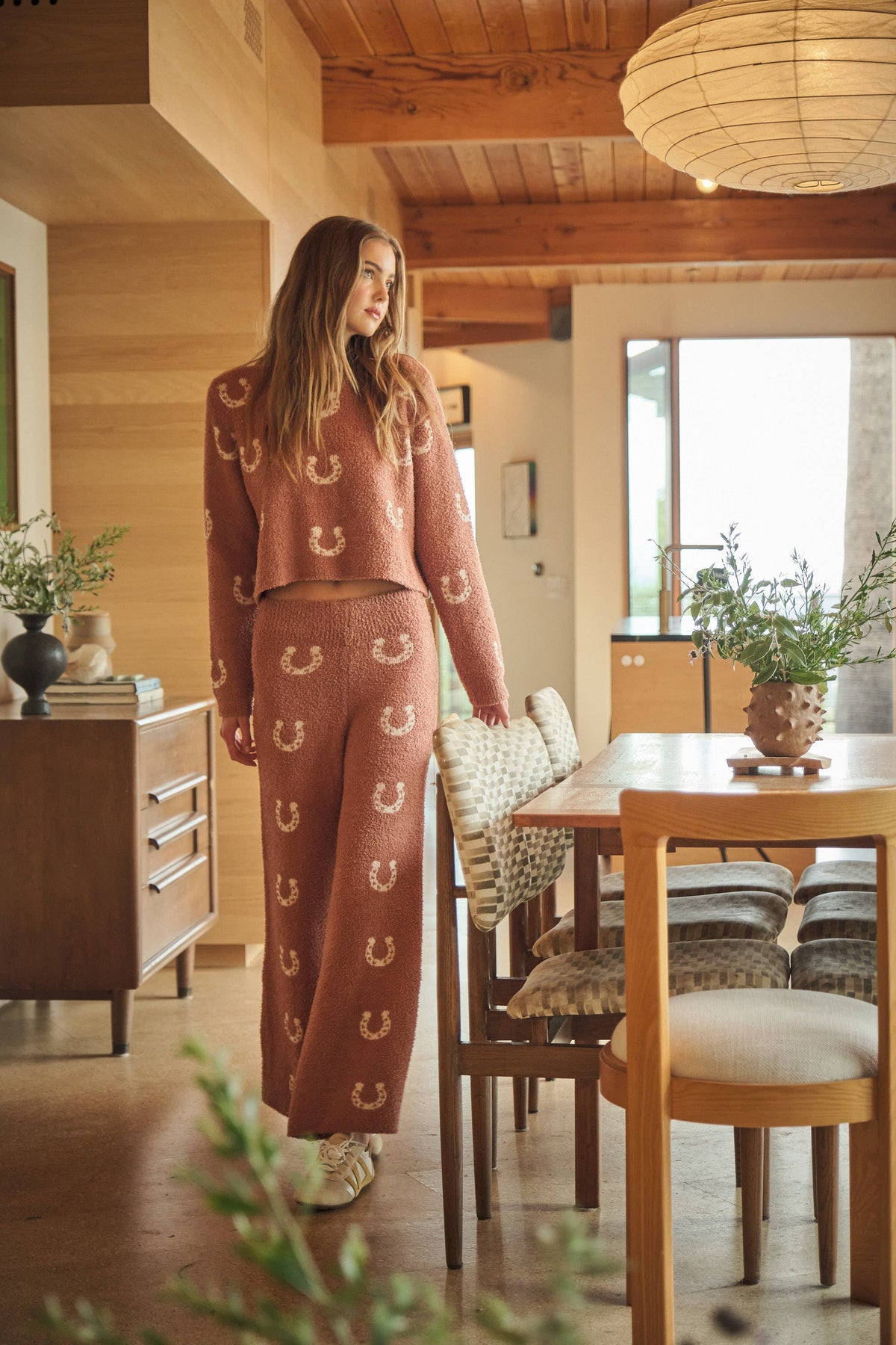 Cozy Horseshoe Knit Pants Set