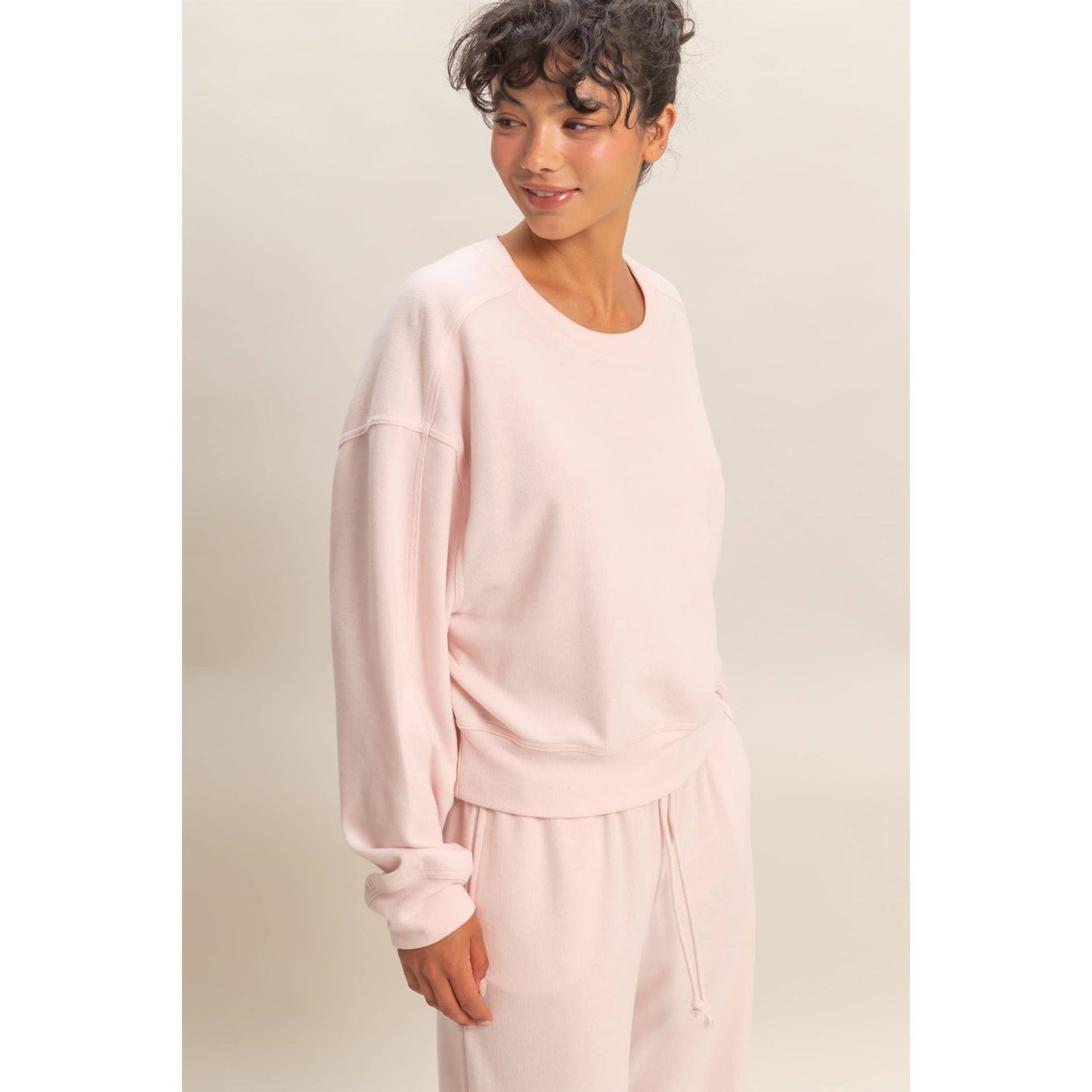 Soft Ribbed Relaxed Fit Sweatshirt