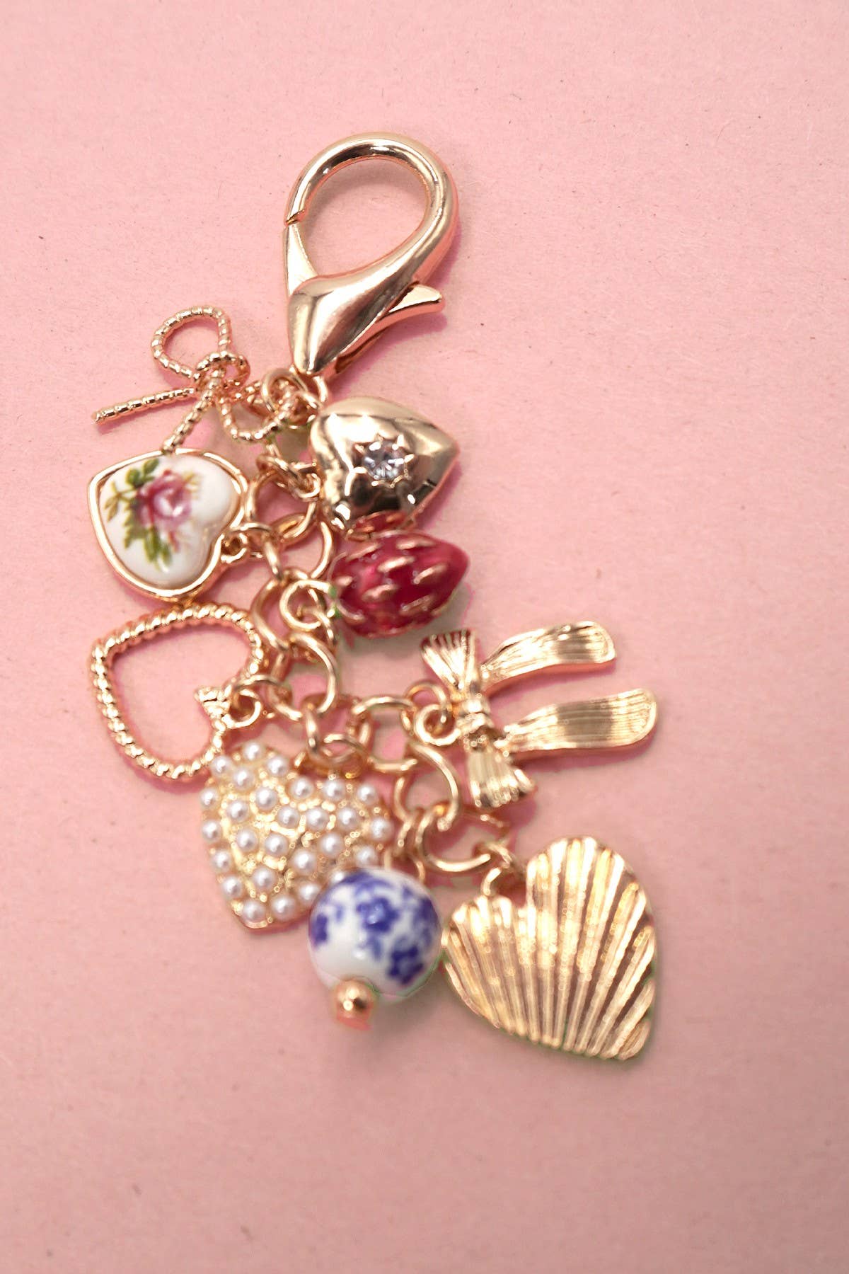 Porcelain Strawberry Bag Charm