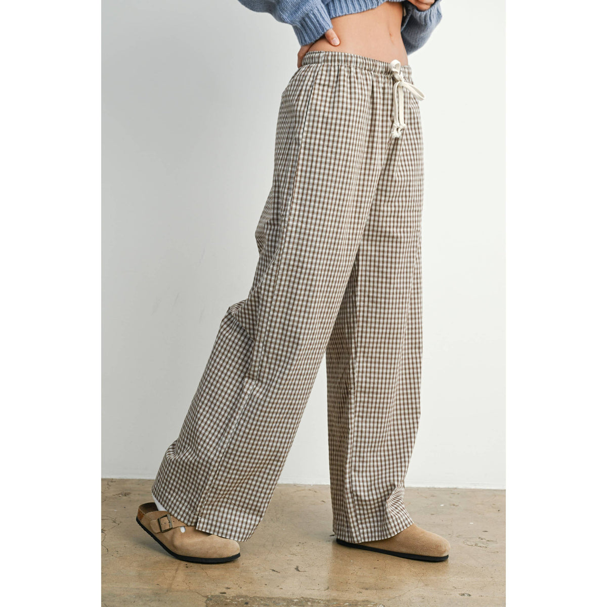 Loose-Fit Gingham Pants