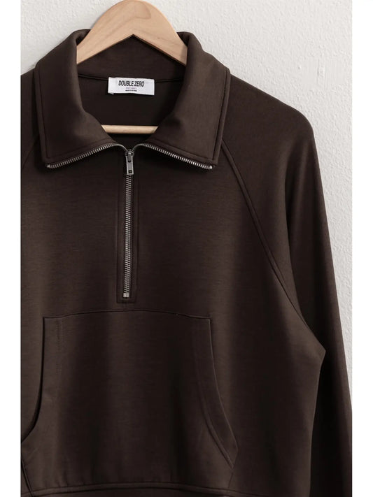 Half Zip-Up Collar Sweatshirt