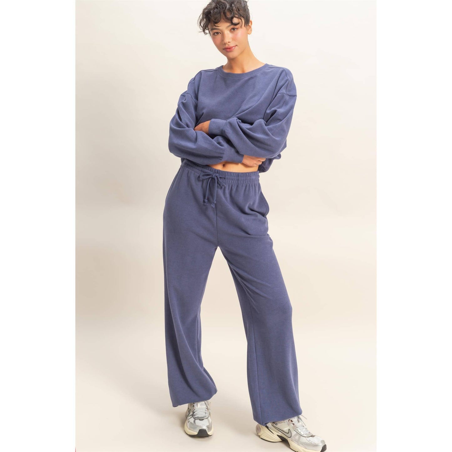 Soft Ribbed Drawstring Jogger Pants