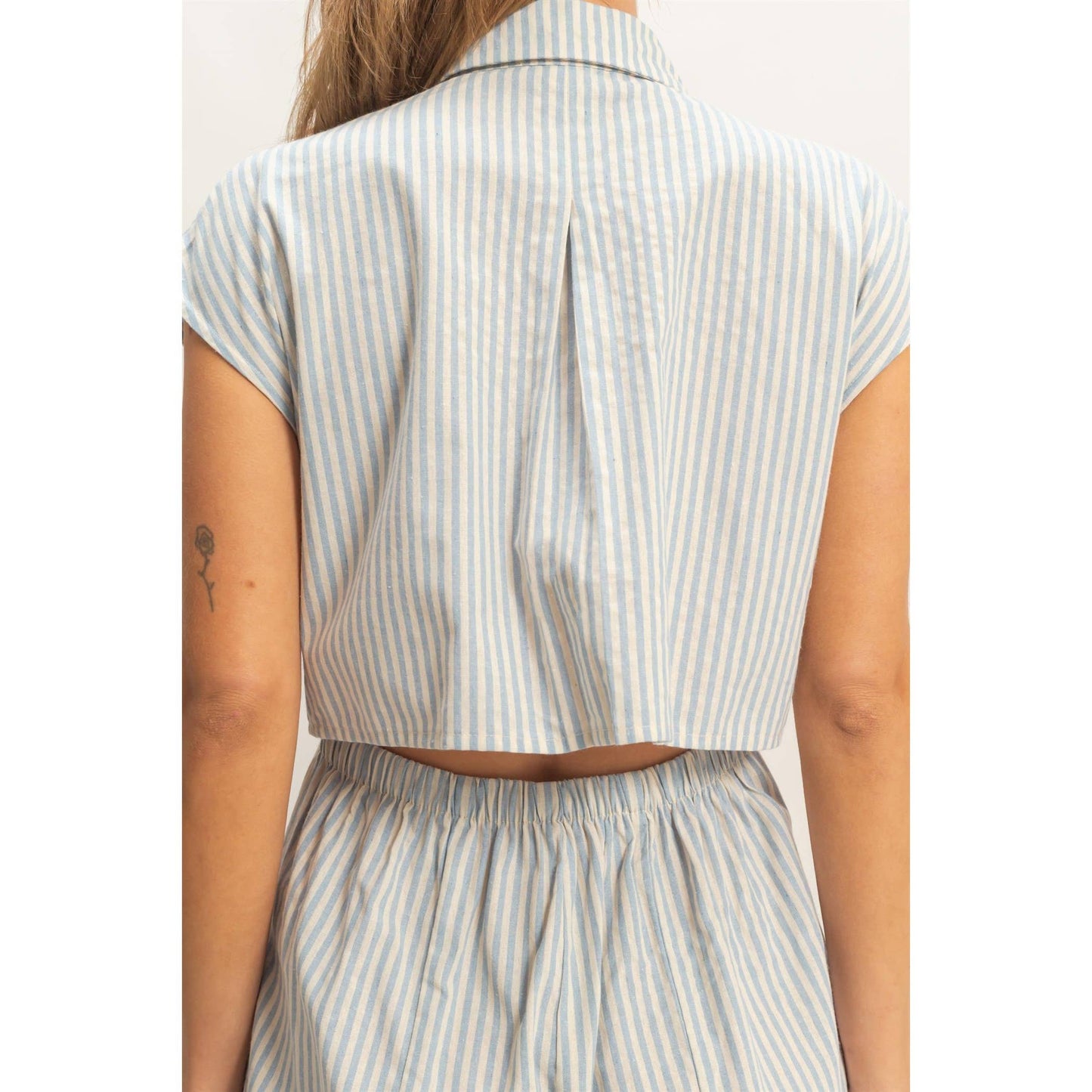 Striped Button Down Jumpsuit