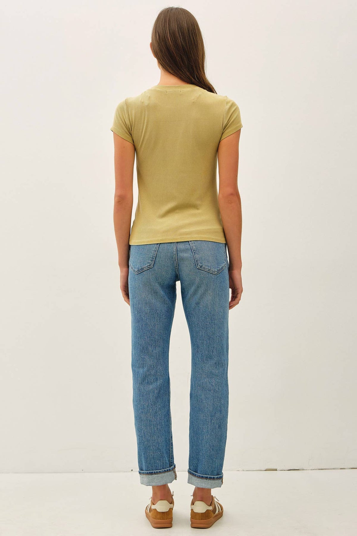 Ribbed Crew Neck Top