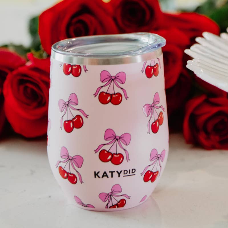 Cherry Bow Wine Tumbler Cup