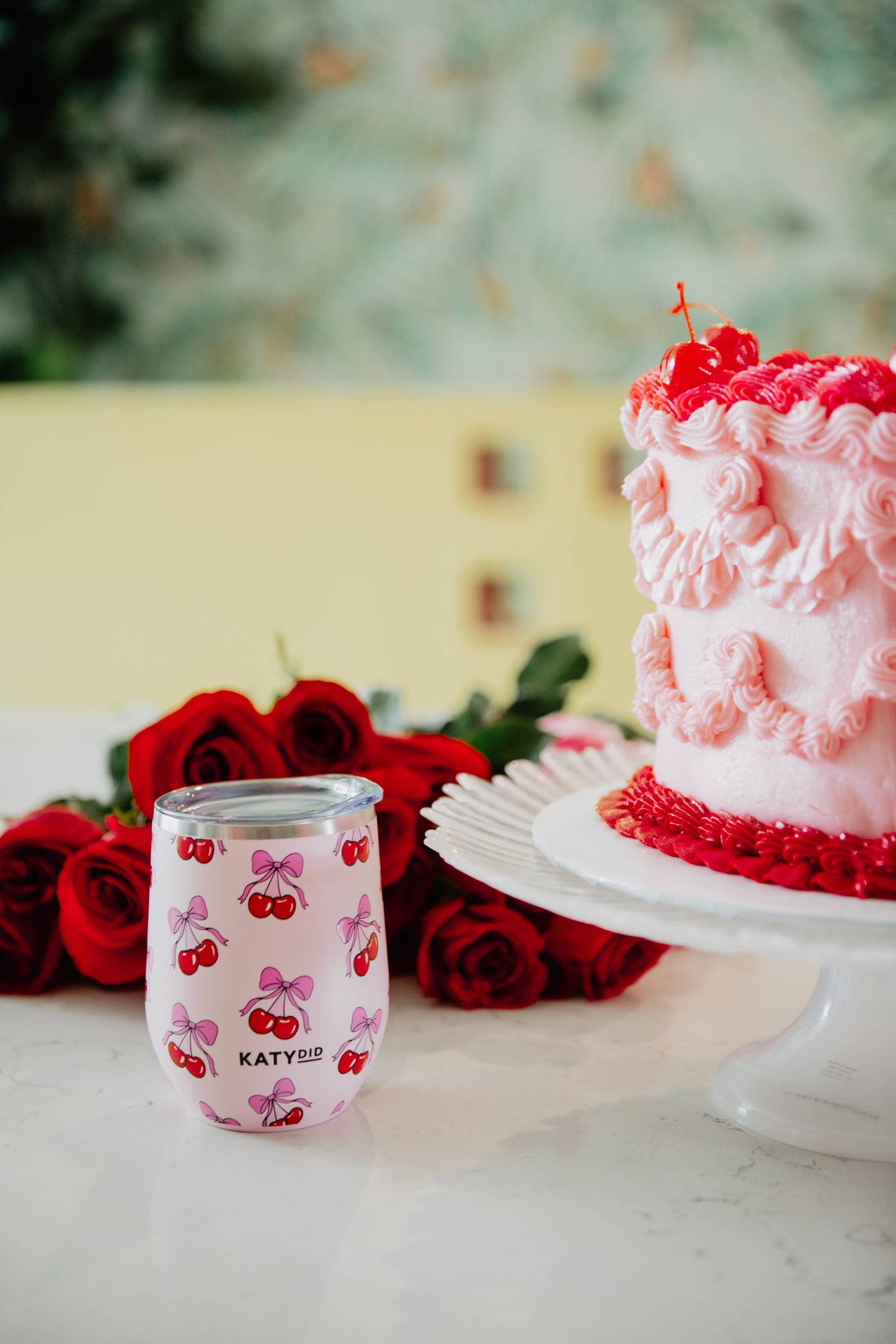 Cherry Bow Wine Tumbler Cup
