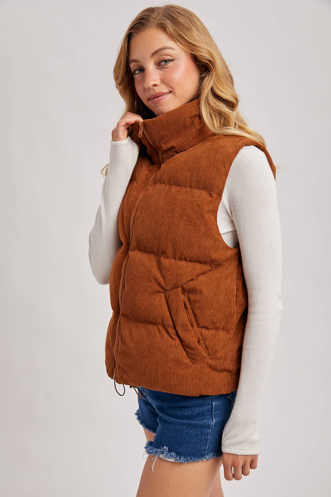 Corduroy Puffer Vest