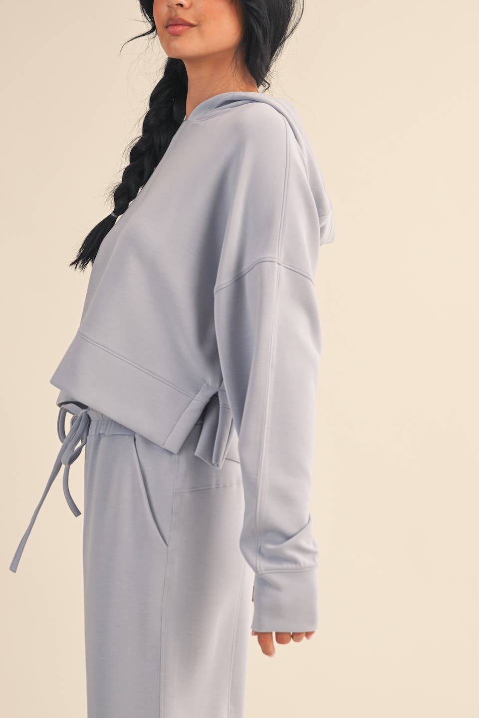 Super Soft Air Scuba Oversized Crop Hoodie