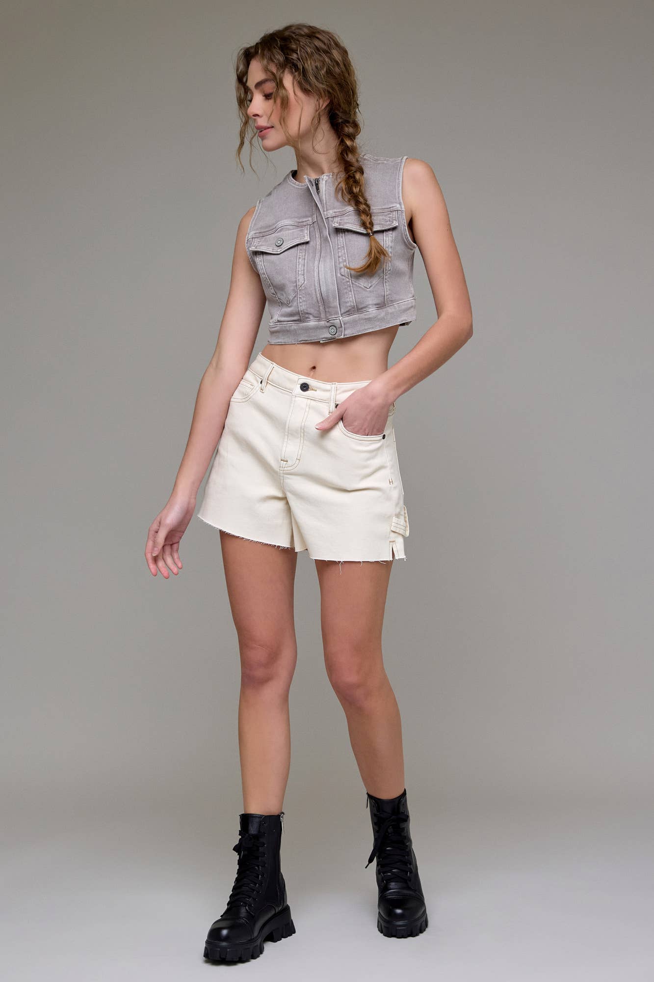 Ecru Wash Carpenter A Line Short
