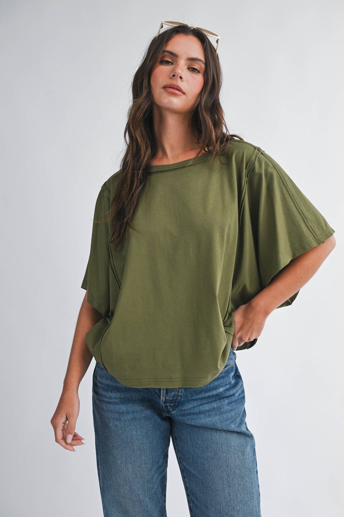 Boxy Dolman Short Sleeve Top