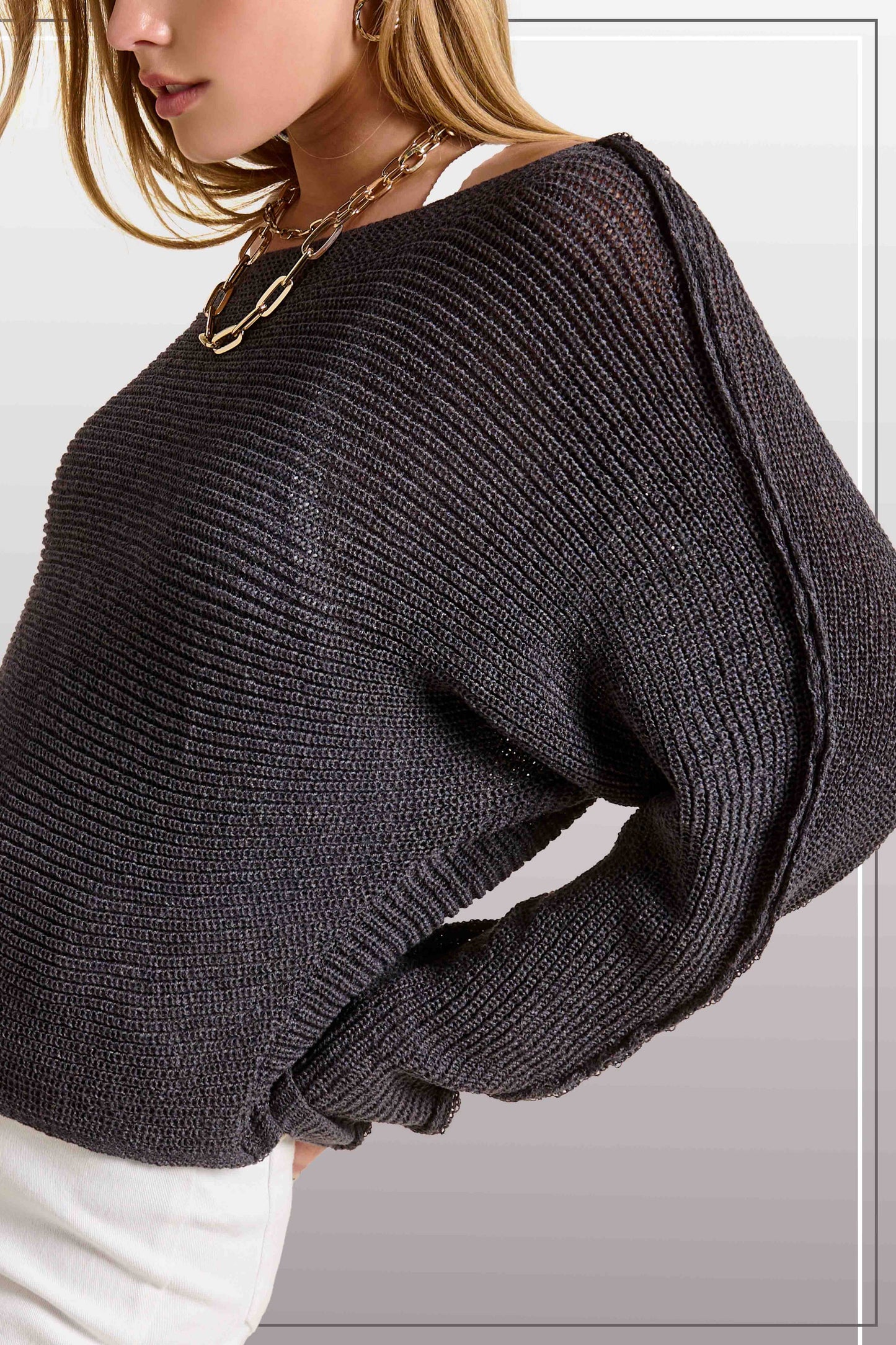 Off Shoulder Dolman Sleeve Sweater
