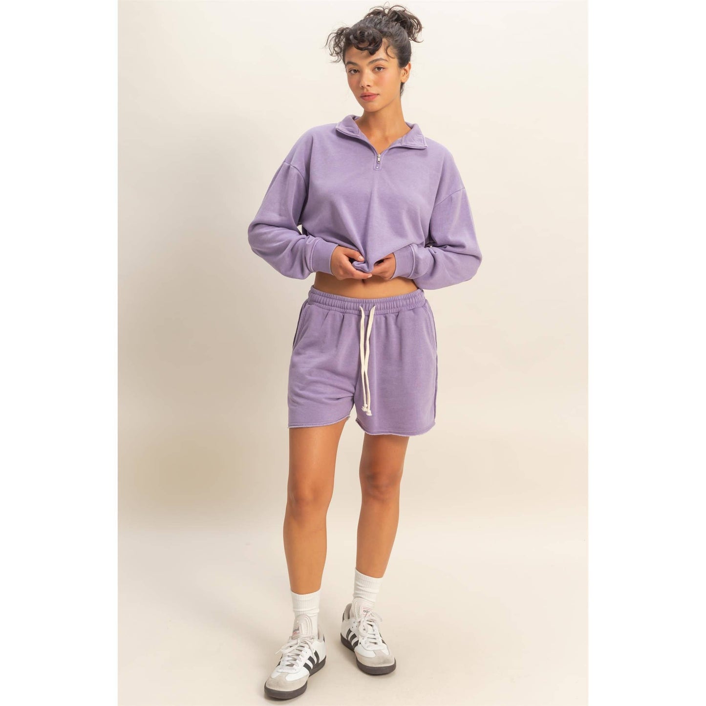 Drawstring Burnout French Terry Shorts