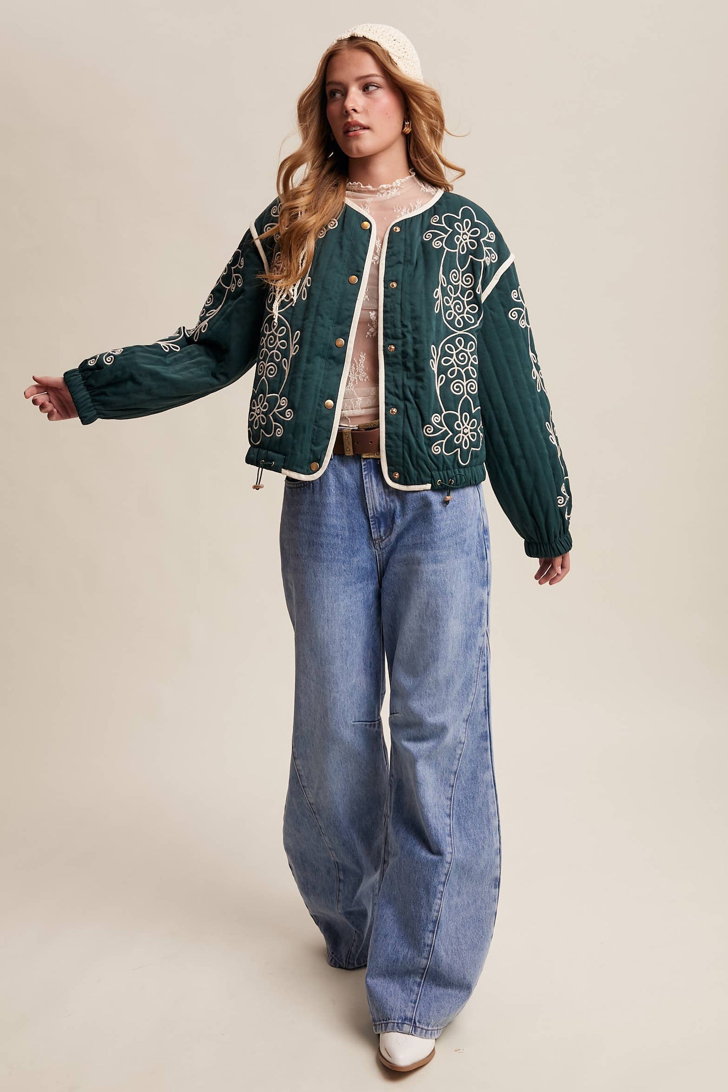 Embroidered Quilted Western Jacket