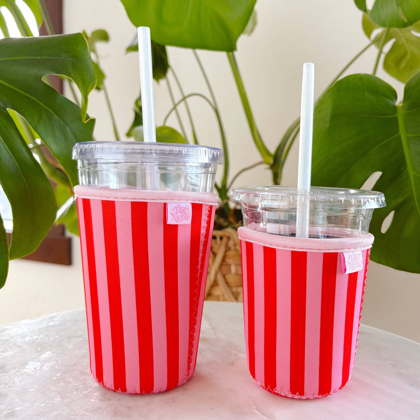 Pink & Red Stripes Iced Drink Sleeve