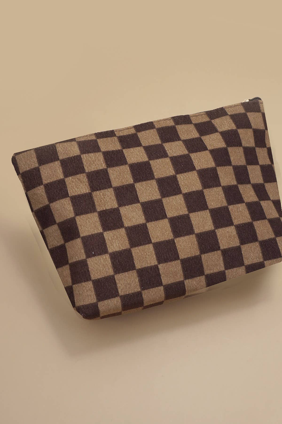 Checkered Cosmetic Makeup Bag