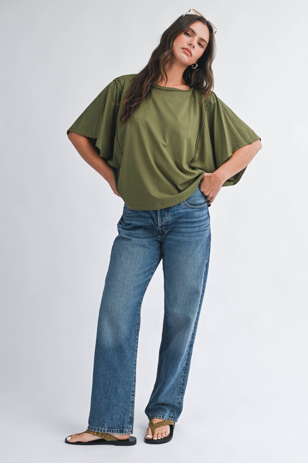 Boxy Dolman Short Sleeve Top