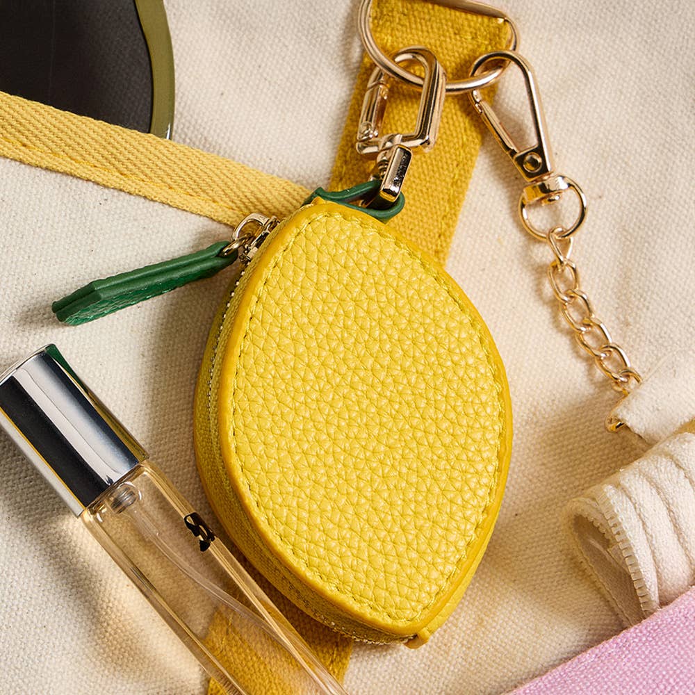 Genuine Leather Lemon Bag Charm