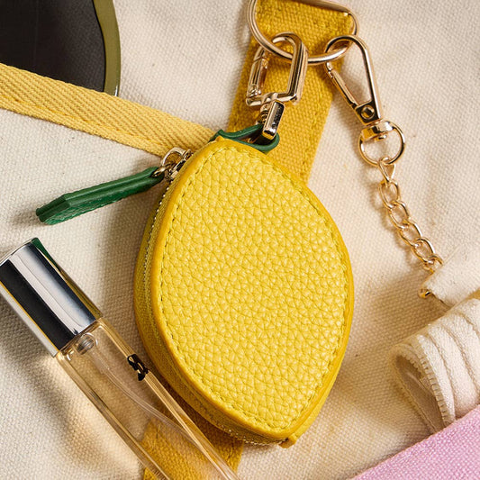 Genuine Leather Lemon Bag Charm