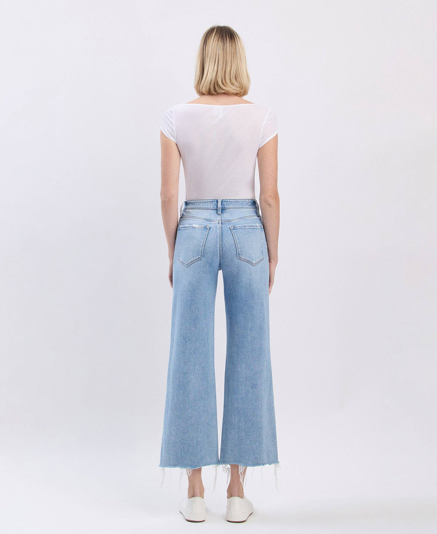 High Rise Distressed Crop Denim