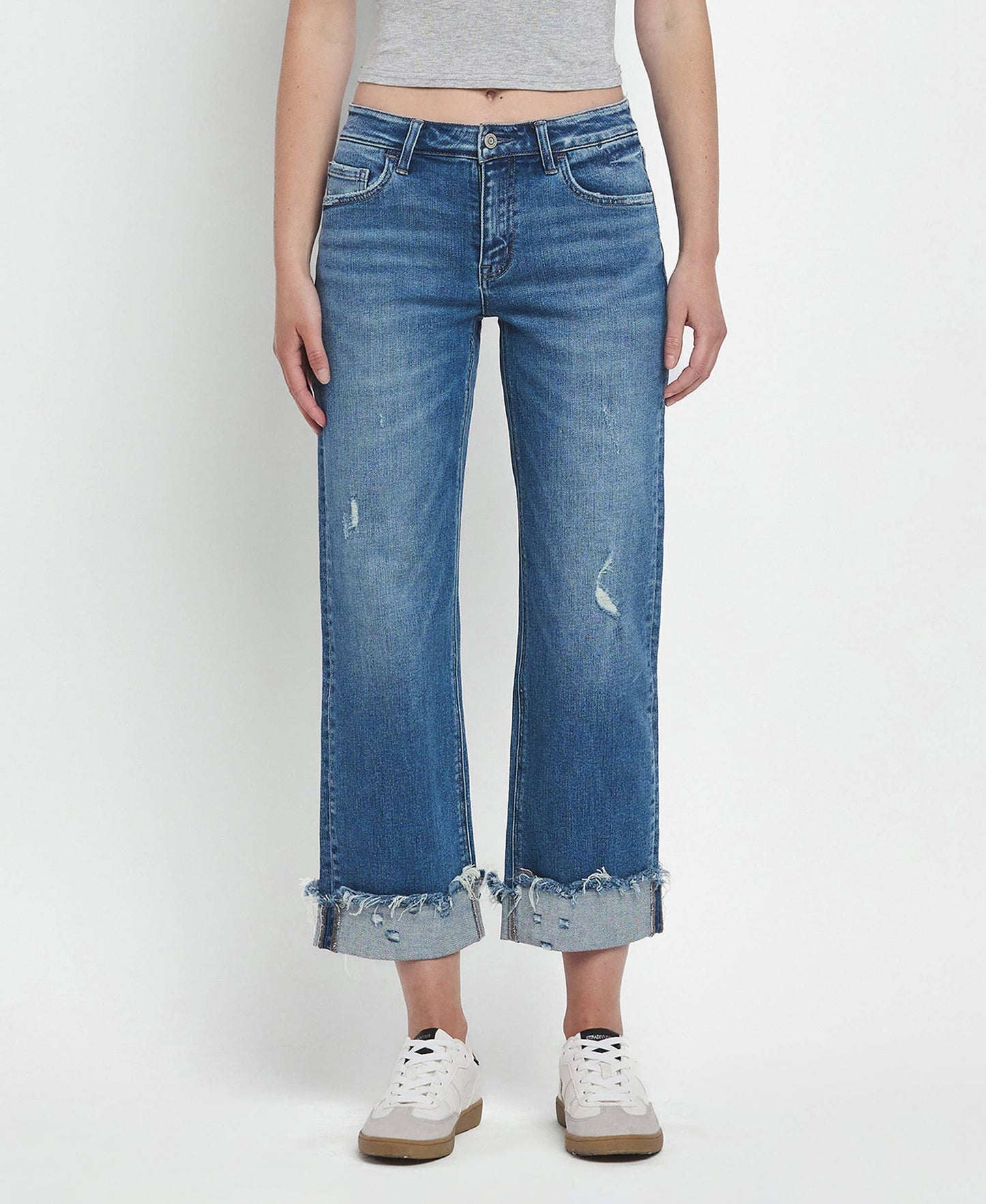 Mid Rise Straight Denim