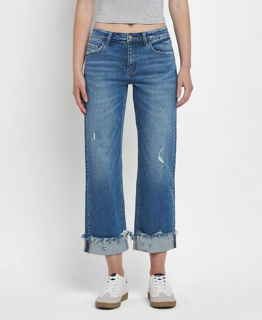 Mid Rise Straight Denim