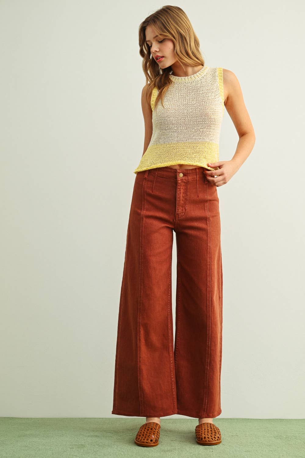 Washed Color Stretch Pants
