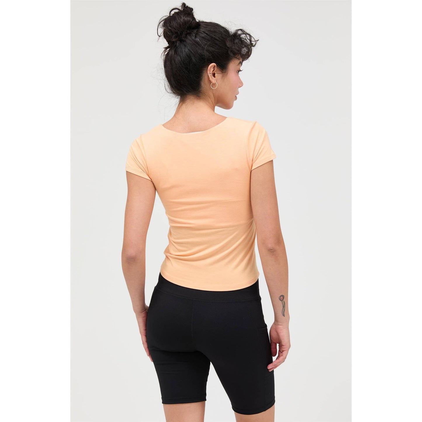 Square Neck Cap Sleeve Top