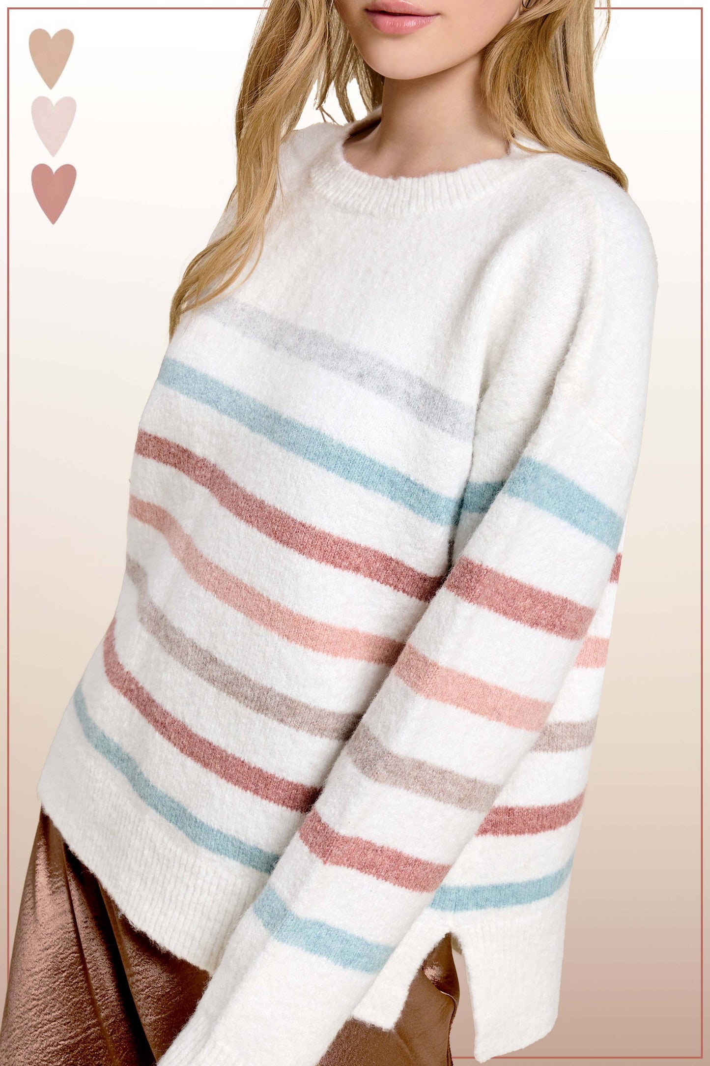 Multi Color Striped Hi-Low Sweater