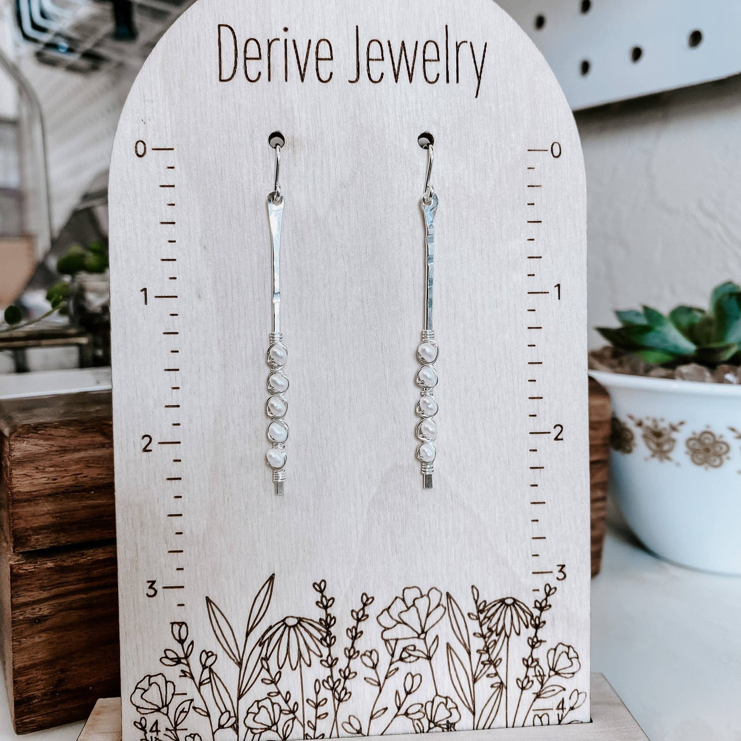 Sticks and Stones - Pearl Stick Earrings