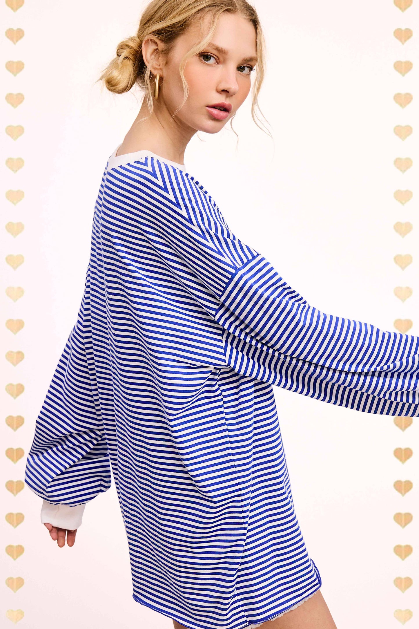 Oversized Striped Long Sleeve Pullover