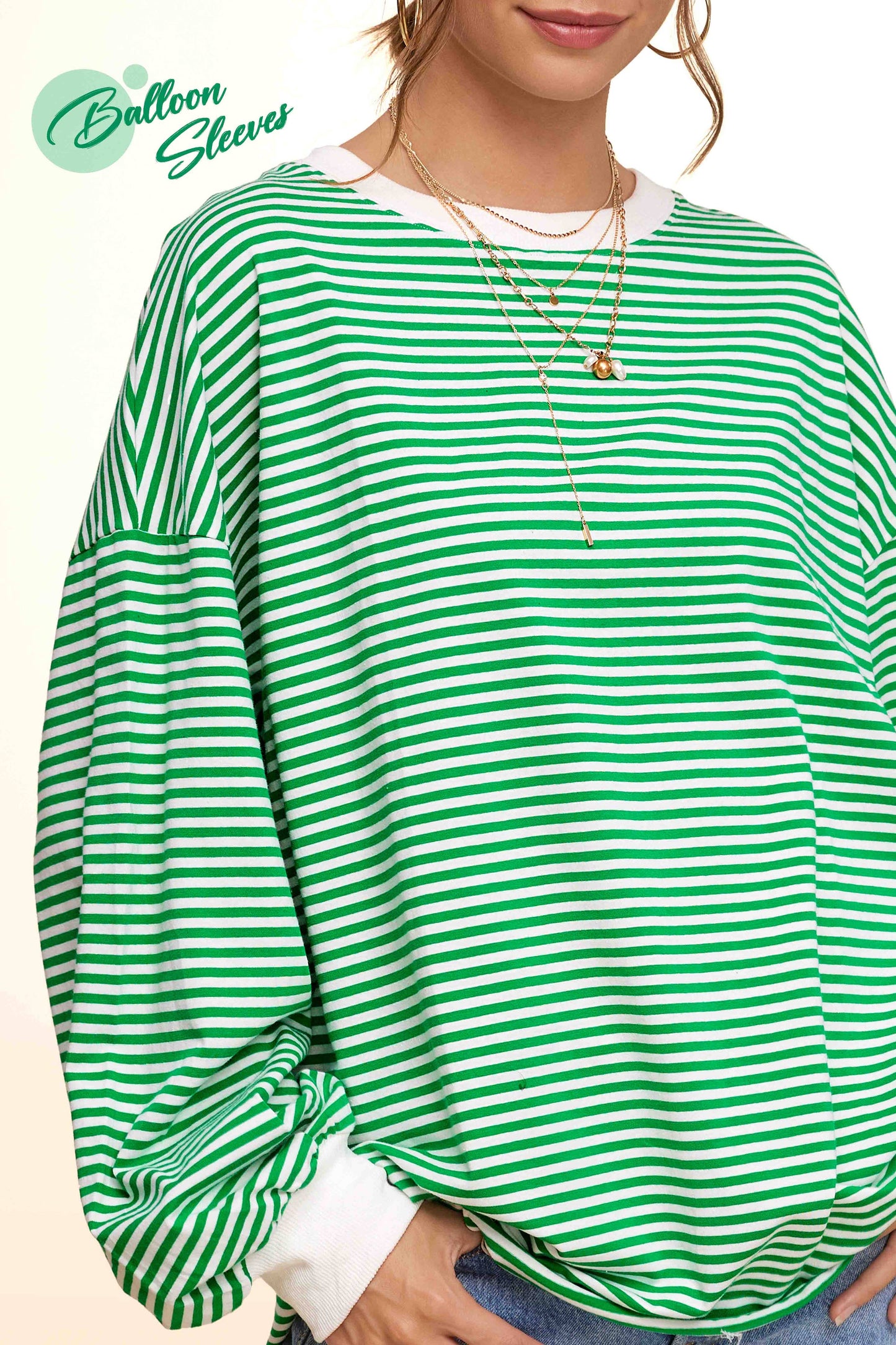Oversized Striped Long Sleeve Pullover