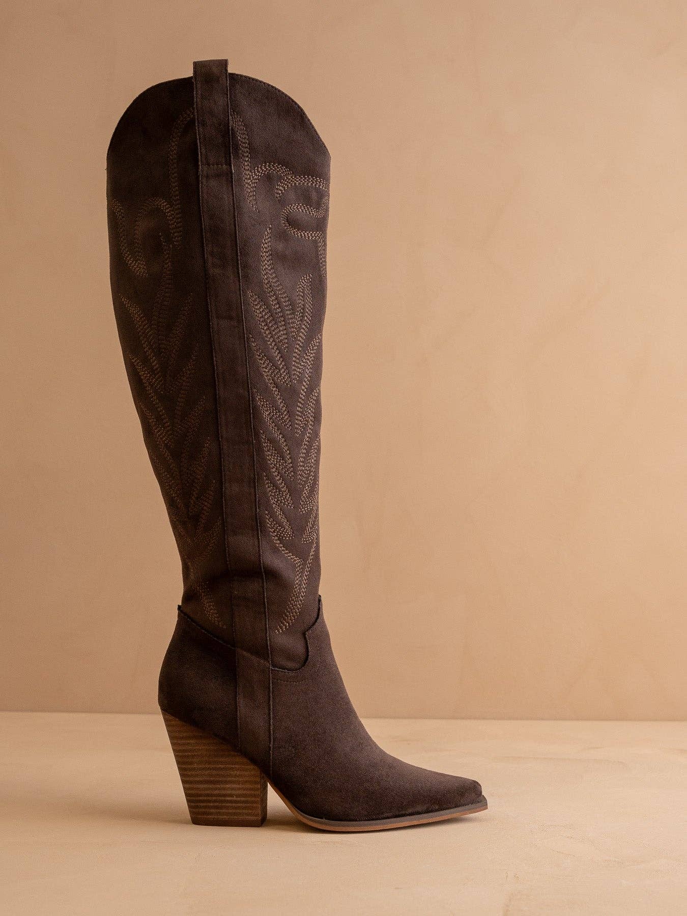 The Bronco Coffee Knee High Cowboy Boot