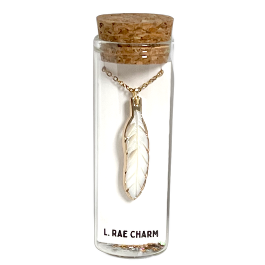 Feather Shell Gold Charm Necklace
