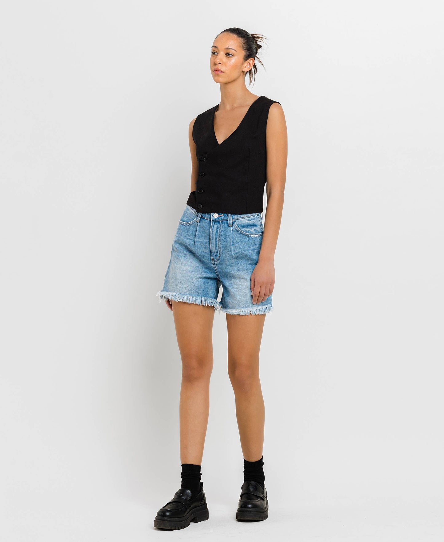 Super High Rise Pleats Shorts