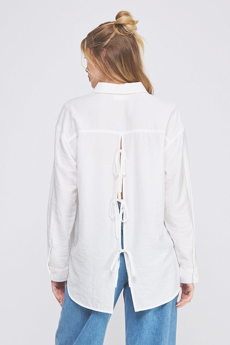 Textured Woven Button-Up Shirt