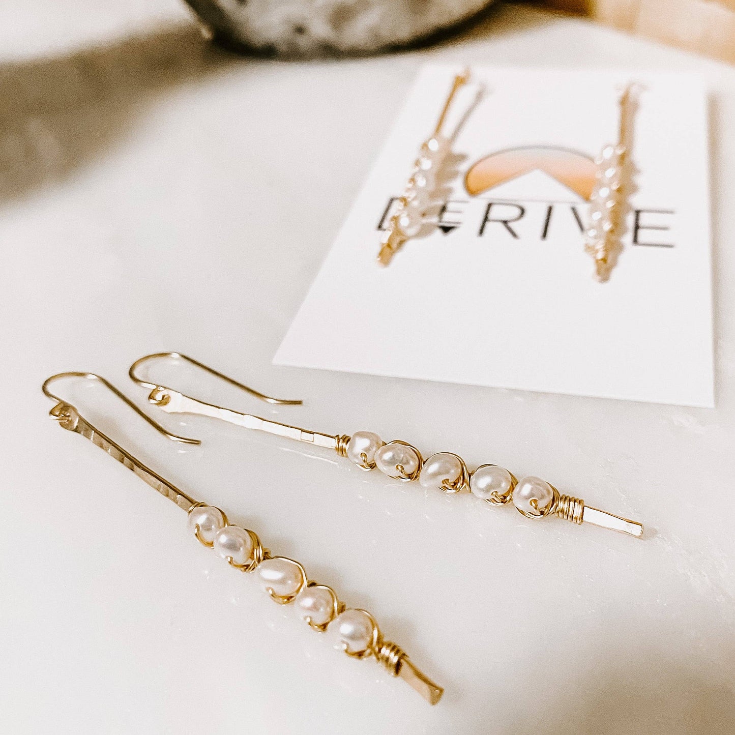 Sticks and Stones - Pearl Stick Earrings