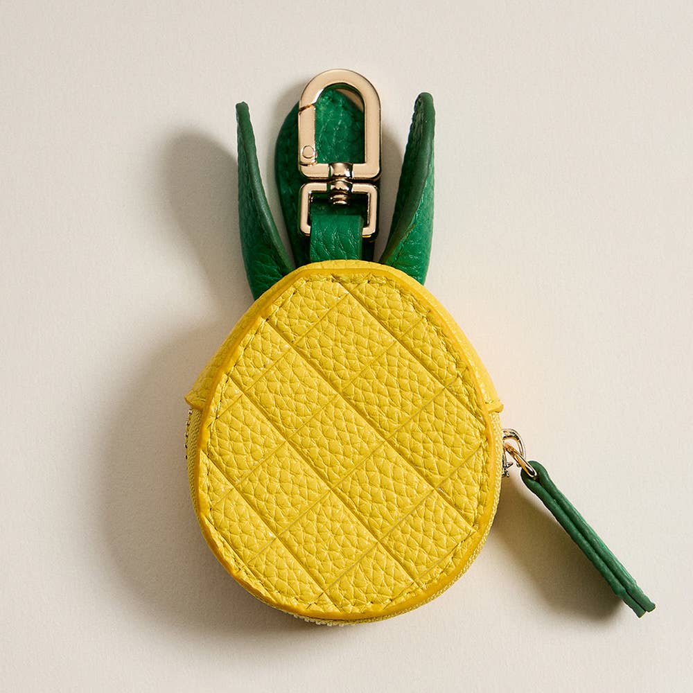 Genuine Leather Pineapple Coin Bag Charm