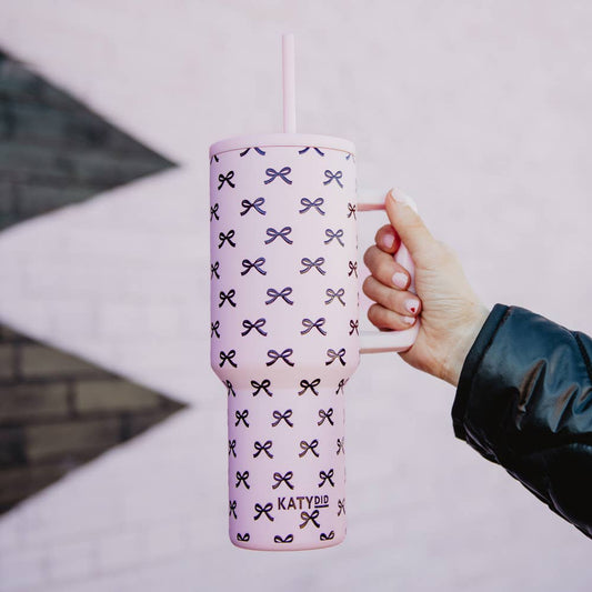 Black & Pink Coquette Bows Tumbler