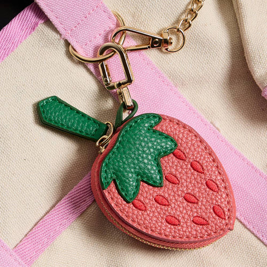 Genuine Leather Strawberry Bag Charm