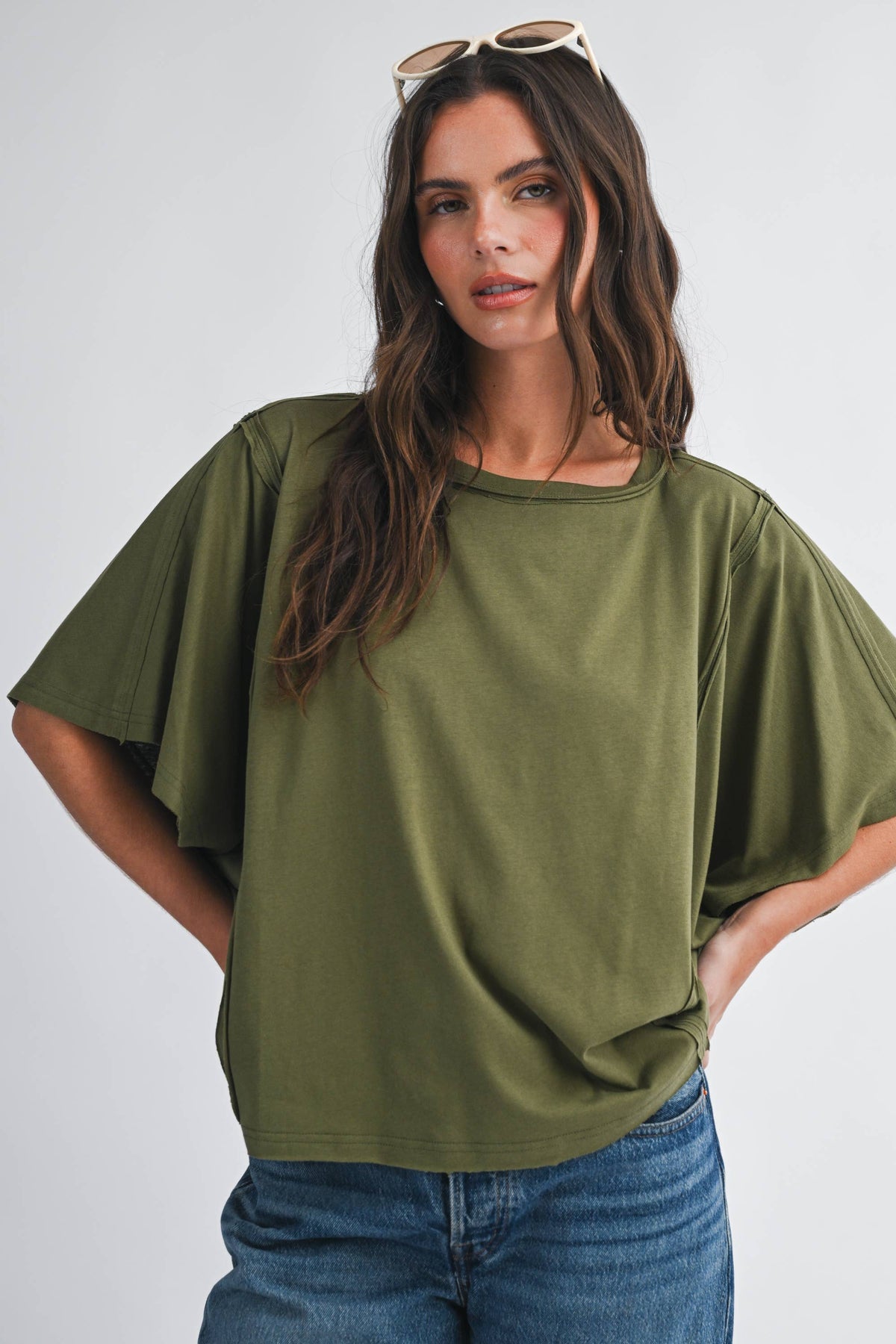 Boxy Dolman Short Sleeve Top