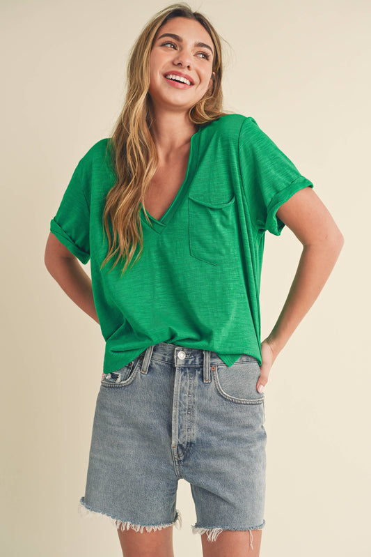 Zoie V-Neck Short Sleeve Top