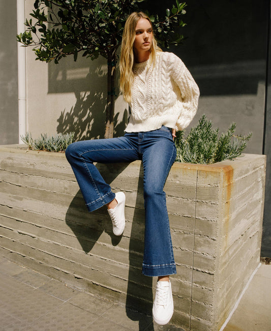 High Rise Trouser Hem Bootcut Jeans