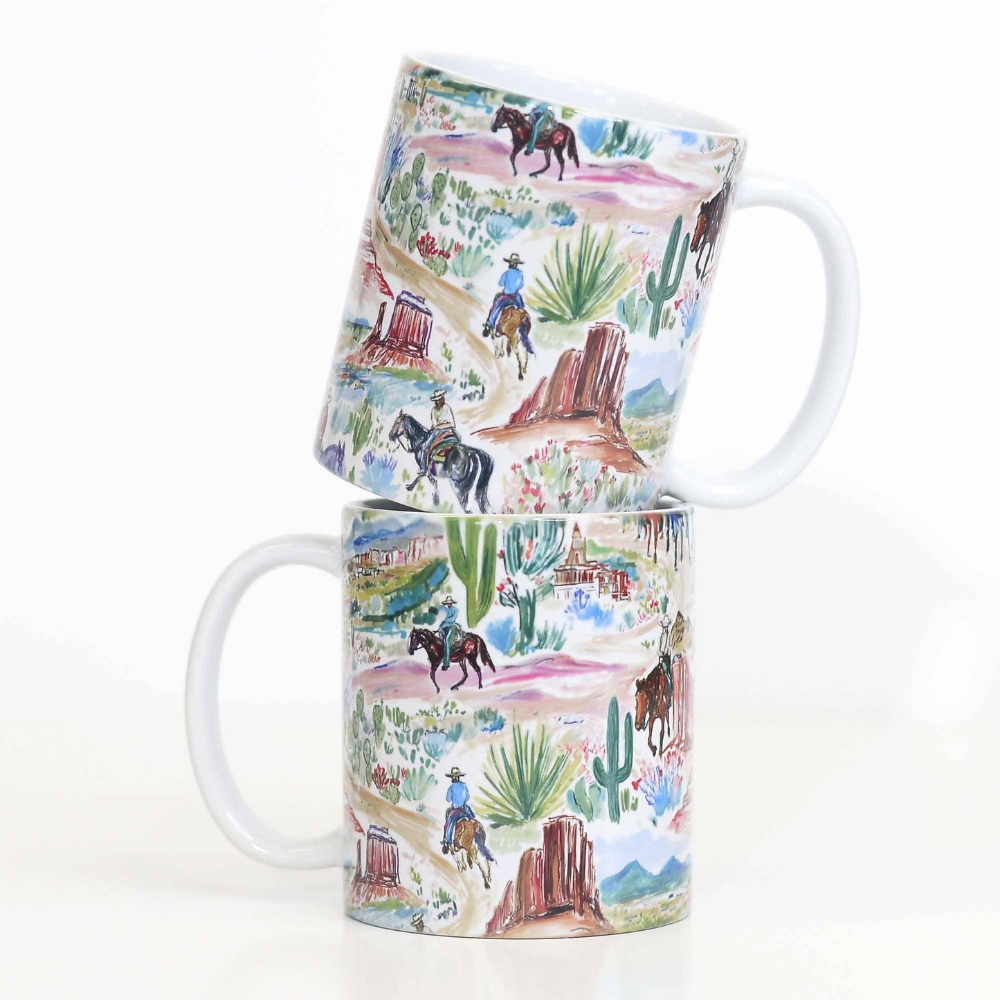 Western Cowboy Landscape Ceramic Mug