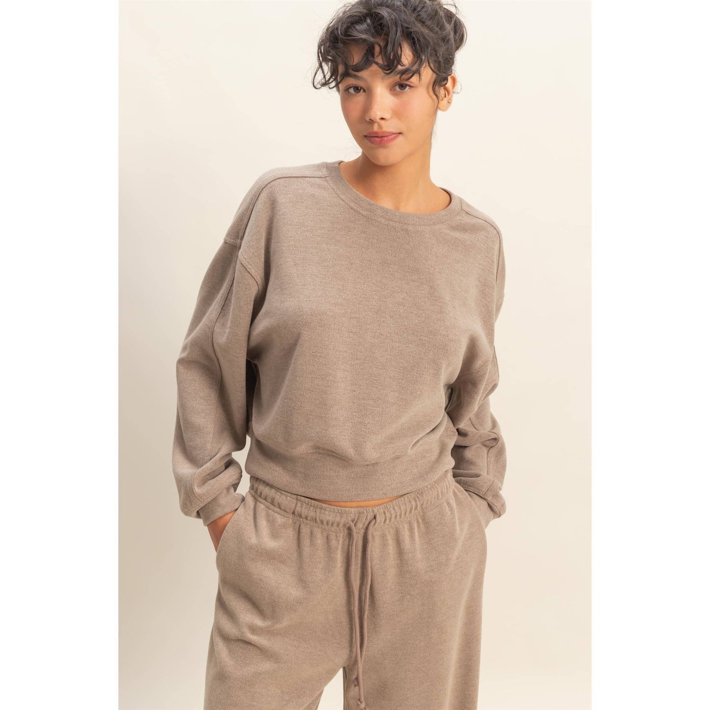 Soft Ribbed Relaxed Fit Sweatshirt