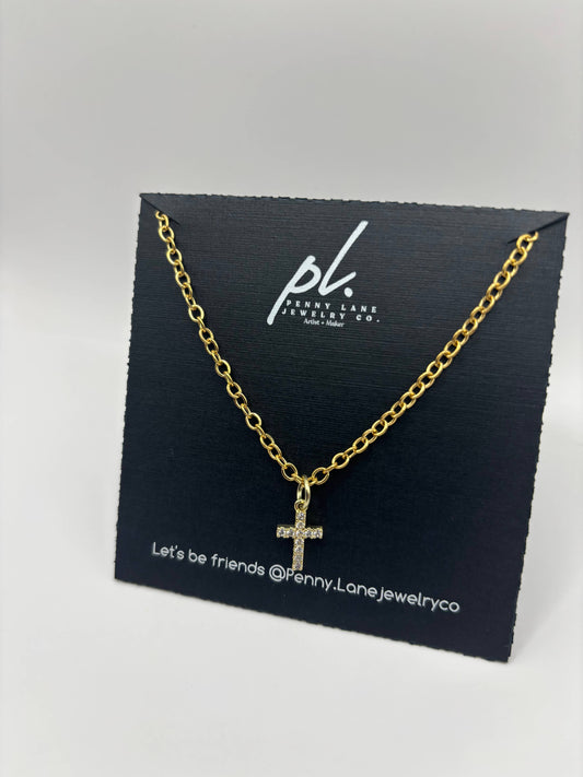 Annie Delicate Cross Gold Necklace