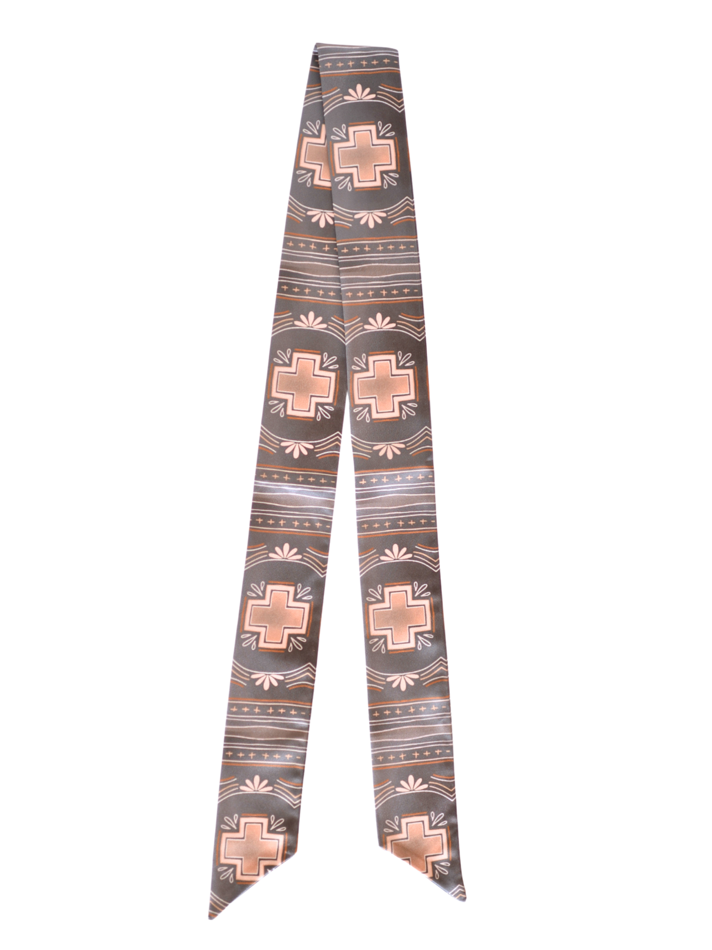 Blue Cross Geometric Western Silk Twilly Scarf