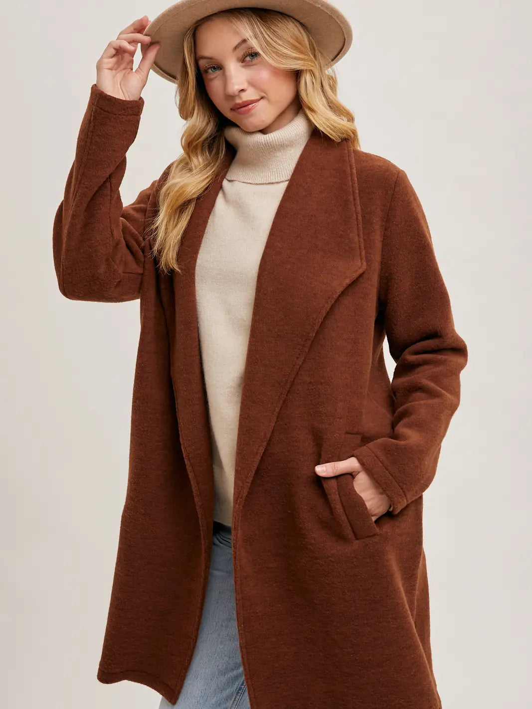 Open Front Knit Coat Jacket