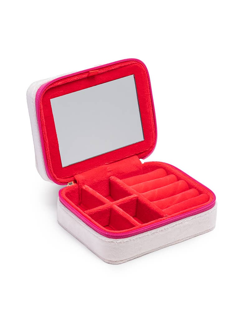 Queen Of Hearts Velvet Jewelry Zip Case/Organizer