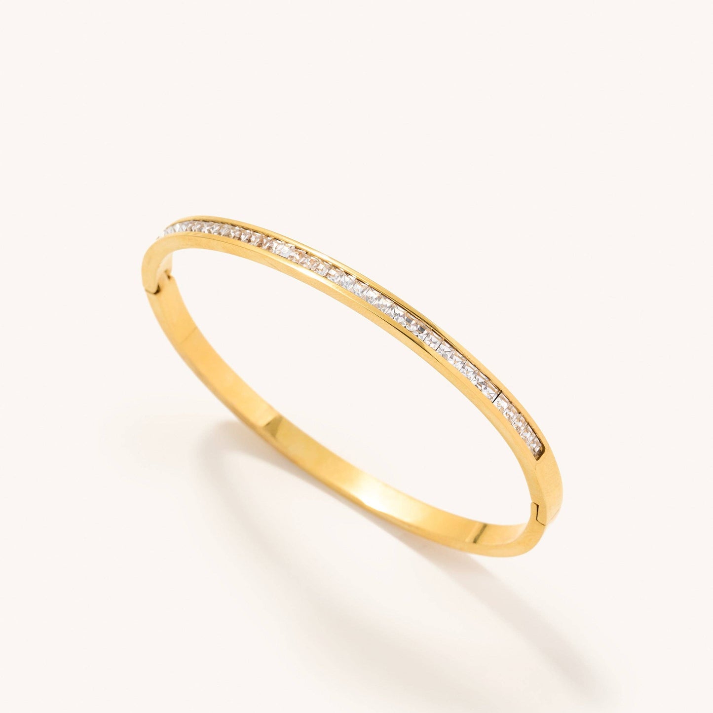 Crystal Gold Bangle Bracelet