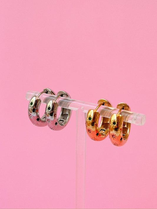 Gemstoned Hoops